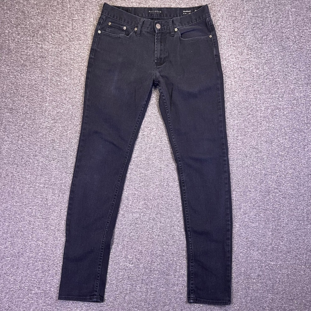 Bullhead Jeans Mens 32x32 Black Skinny Skinniest Grunge Casual Stretch Denim